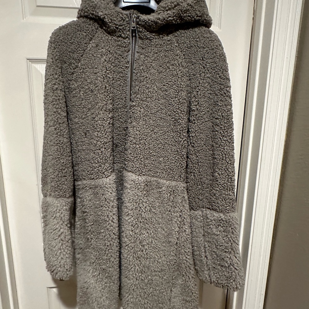 NWT J. Crew Mixed Sherpa Teddy Hooded Coat/Jacket